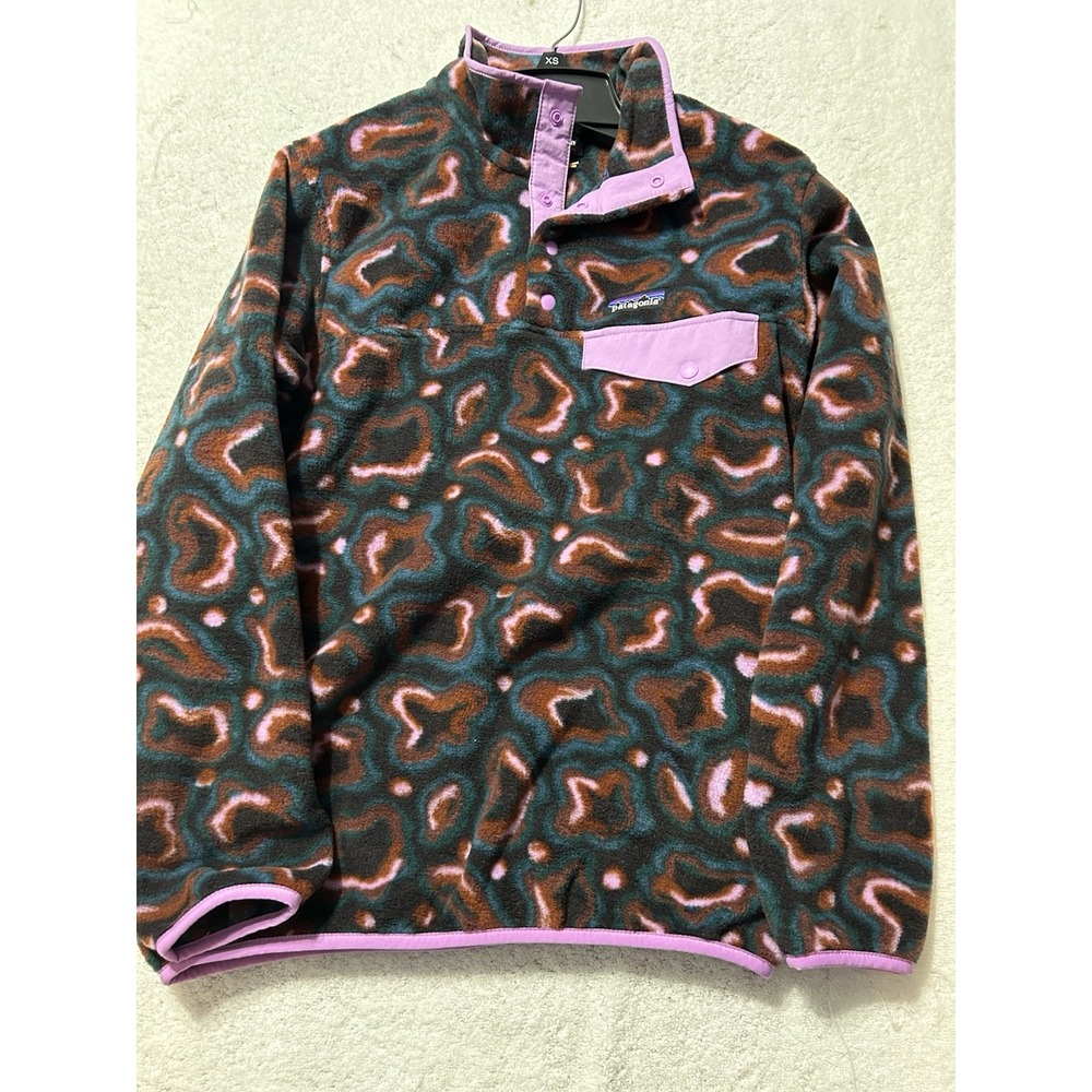 Patagonia Synchilla Womens XS Soft Spirea/Vanilla Snap T Fleece Pullover (F9)